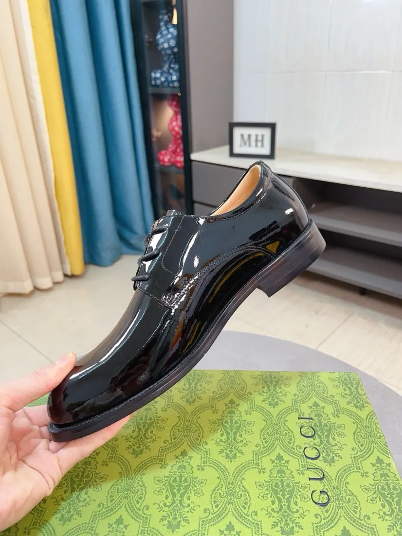 Men's Men's Shoes 💰520🌹🌹【GUCCI】The most popular classic Gucci leather shoes. Synchronized with the official website, the upper is made of Italian first-layer cowhide ➕cowhide lining, with unique brand and unique craftsmanship. Highlighting the hot style of the new year. Stop hesitating, stop wandering, get it now. Number: 38--44